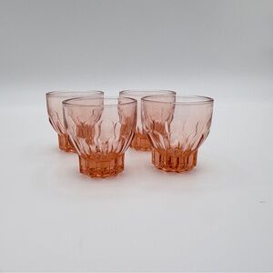 Four Vintage Luminarc Rosaline Pink Liqueur/ Shot Glasses